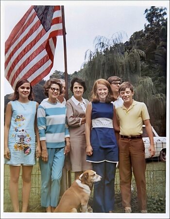 Pictured at the Spiker farm, left to right: Briana Spiker, Jean Haught,\
Brad Spiker, Alice Spiker, Paula Miller, Mark Spiker, Tom Miller